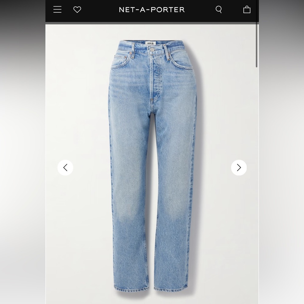 AGOLDE '90s Pinch Waist high-rise straight-leg organic jeans NWOT